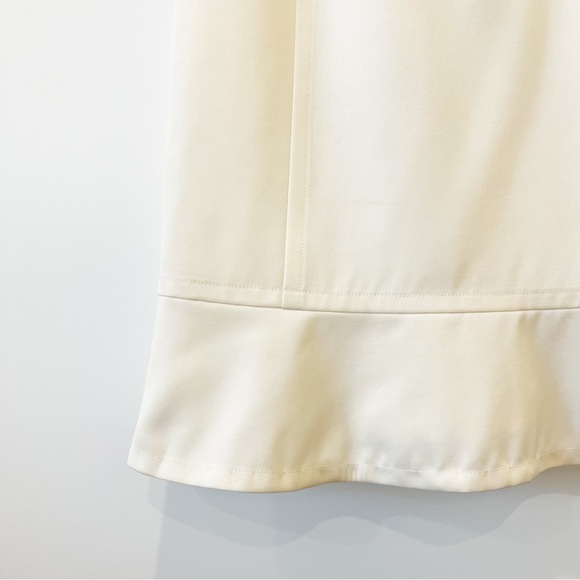 Akris Punto 100% Wool Sleeveless Flounce Dress White Cream Size 6 - Picture 4 of 6